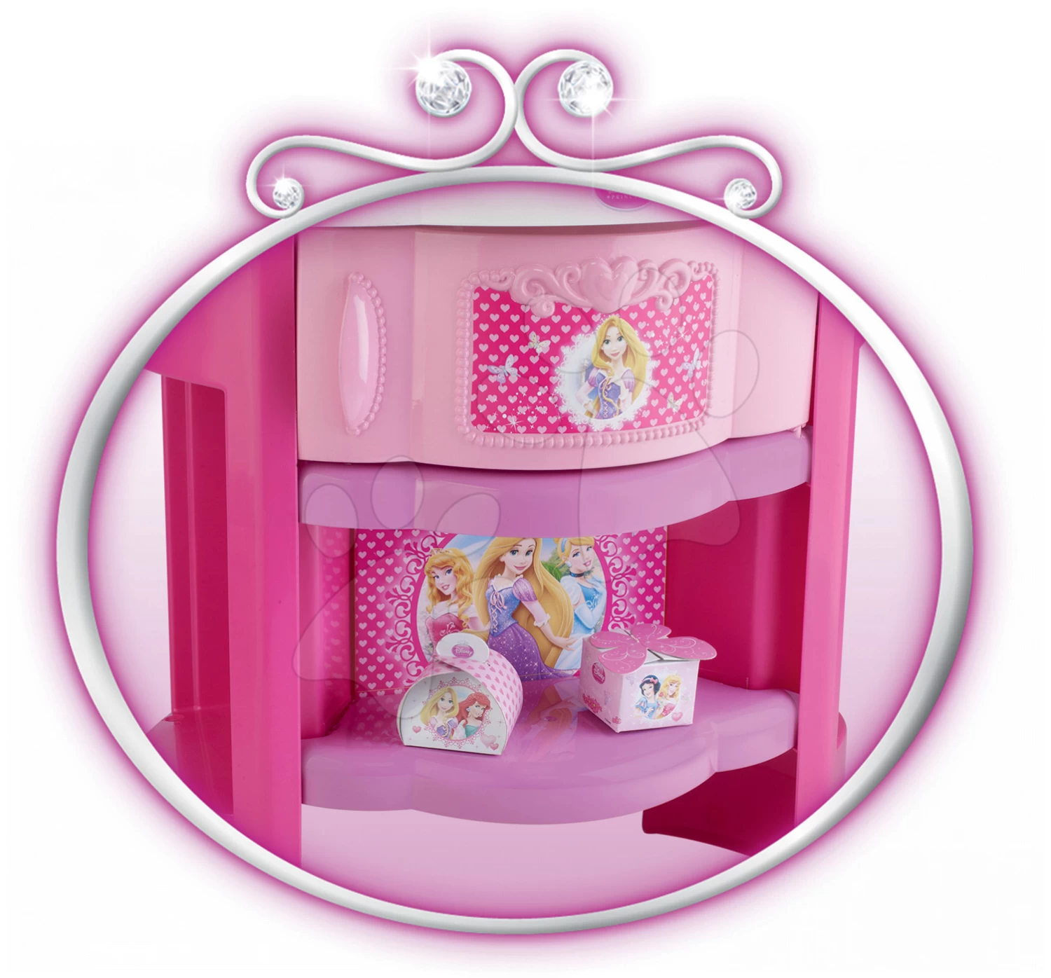 SMOBY Küchenset Mit Uhr Disney Prinzessinnen Und Ein Sportwagen Für Die Pastell-Puppe – Bild 4