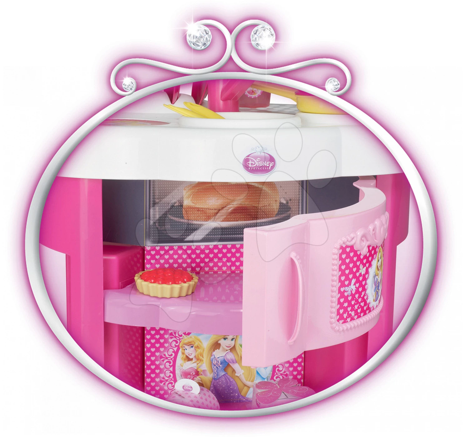 SMOBY Küchenset Mit Uhr Disney Prinzessinnen Und Ein Sportwagen Für Die Pastell-Puppe – Bild 6