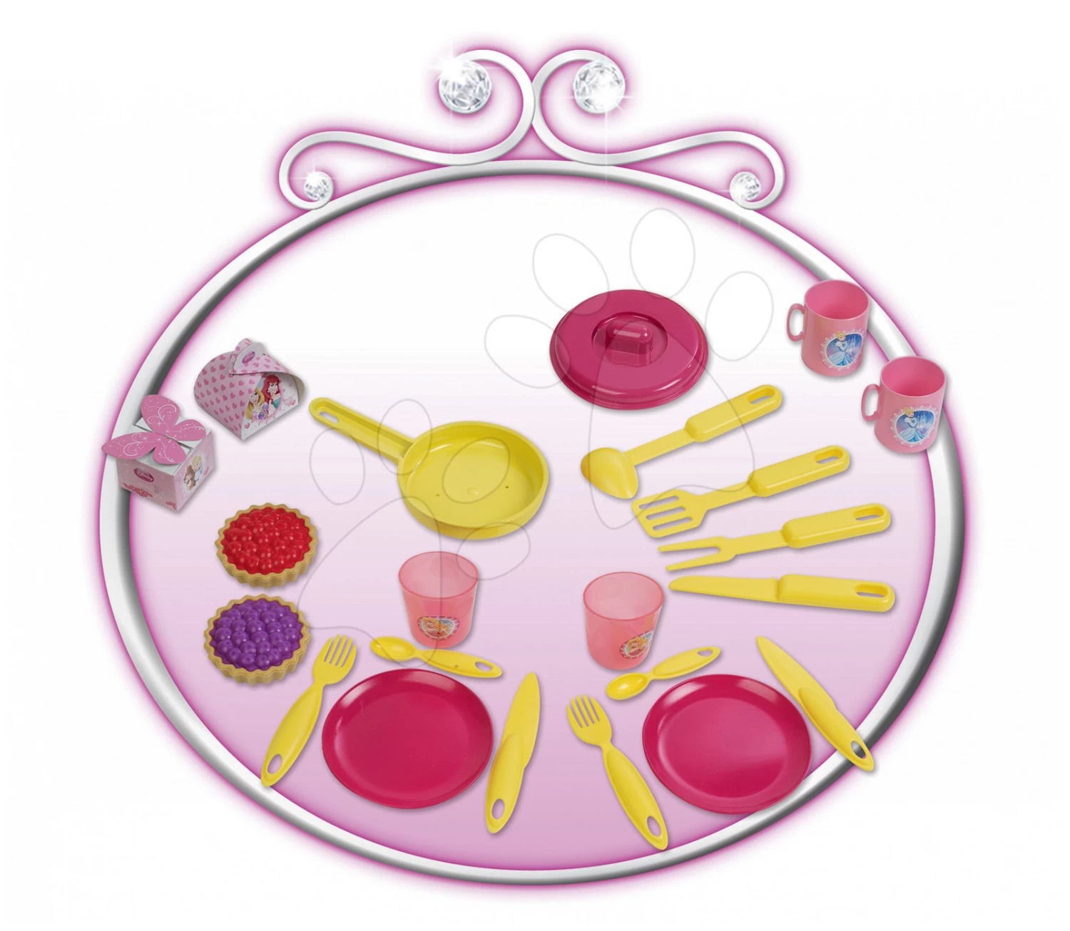 SMOBY Küchenset Mit Uhr Disney Prinzessinnen Und Ein Sportwagen Für Die Pastell-Puppe – Bild 3