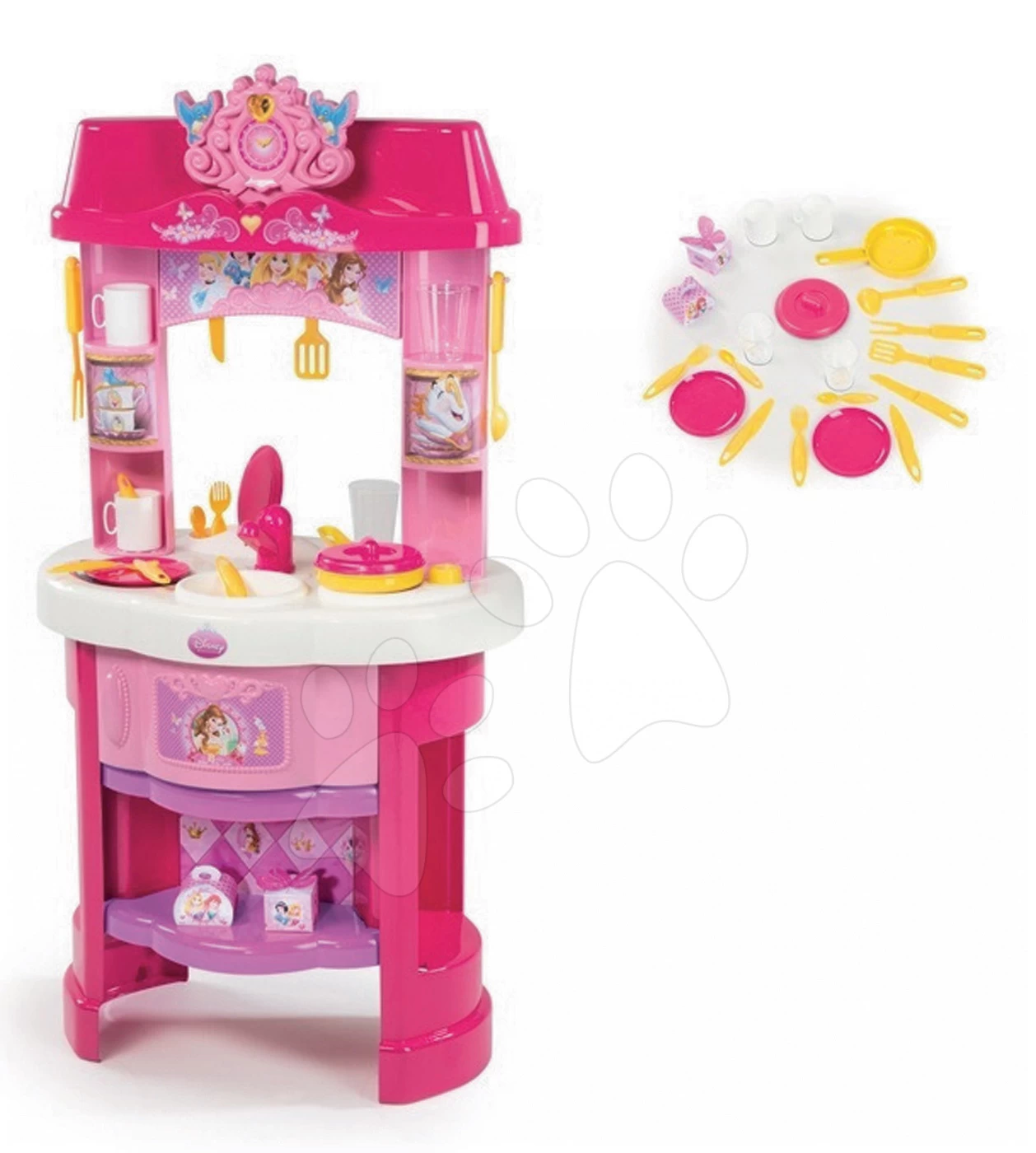 SMOBY Küchenset Mit Uhr Disney Prinzessinnen Und Ein Sportwagen Für Die Pastell-Puppe – Bild 9