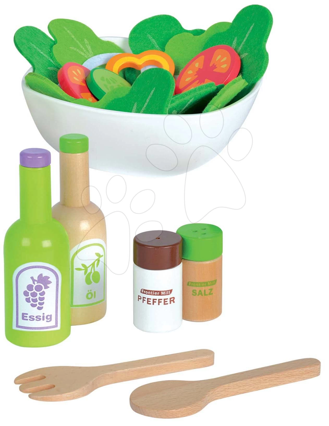 Holzsalat In Einer Salat Schale Eichhorn 28 Teile Mit Küchenzubehör – Bild 3