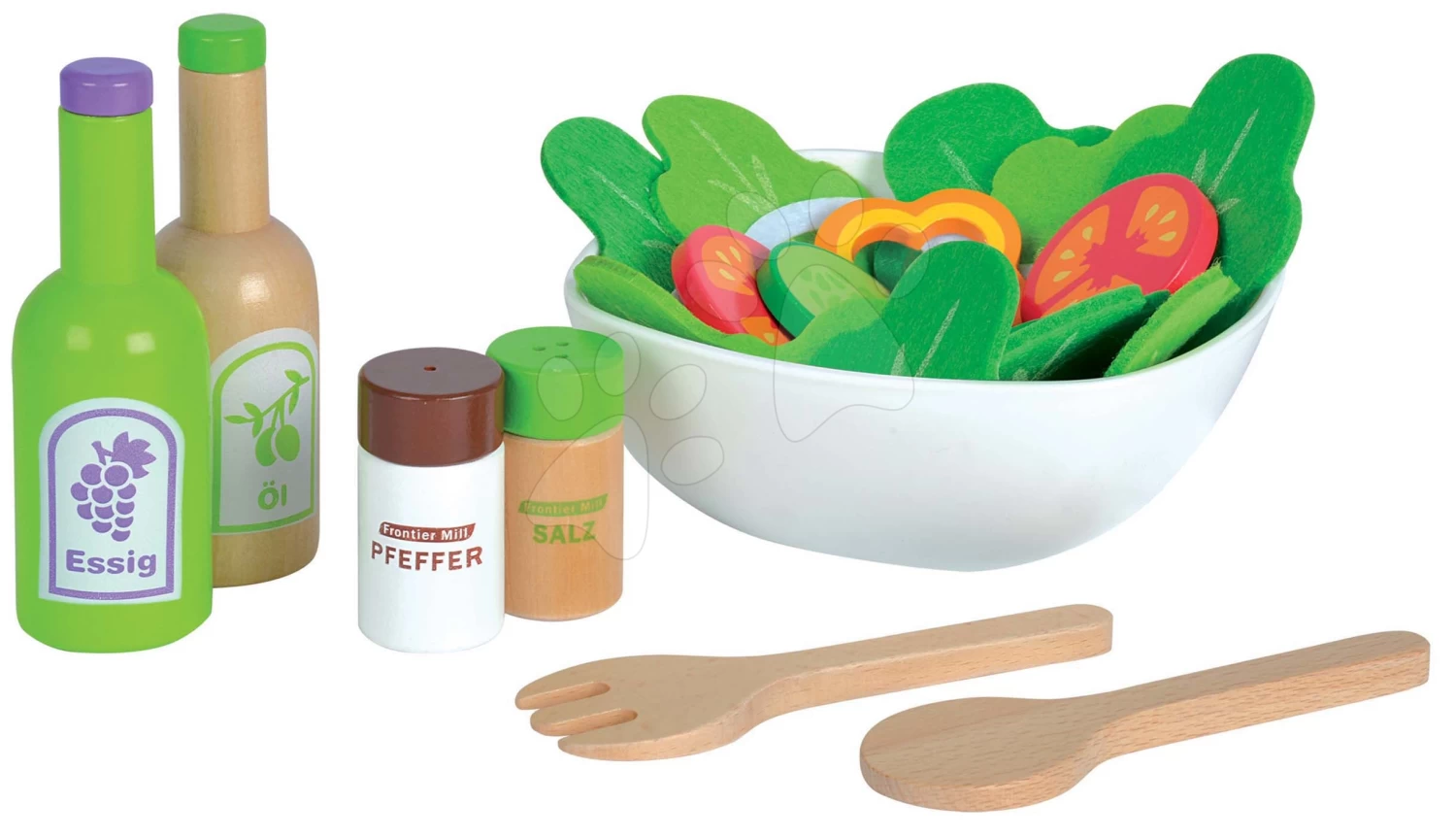 Holzsalat In Einer Salat Schale Eichhorn 28 Teile Mit Küchenzubehör – Bild 4