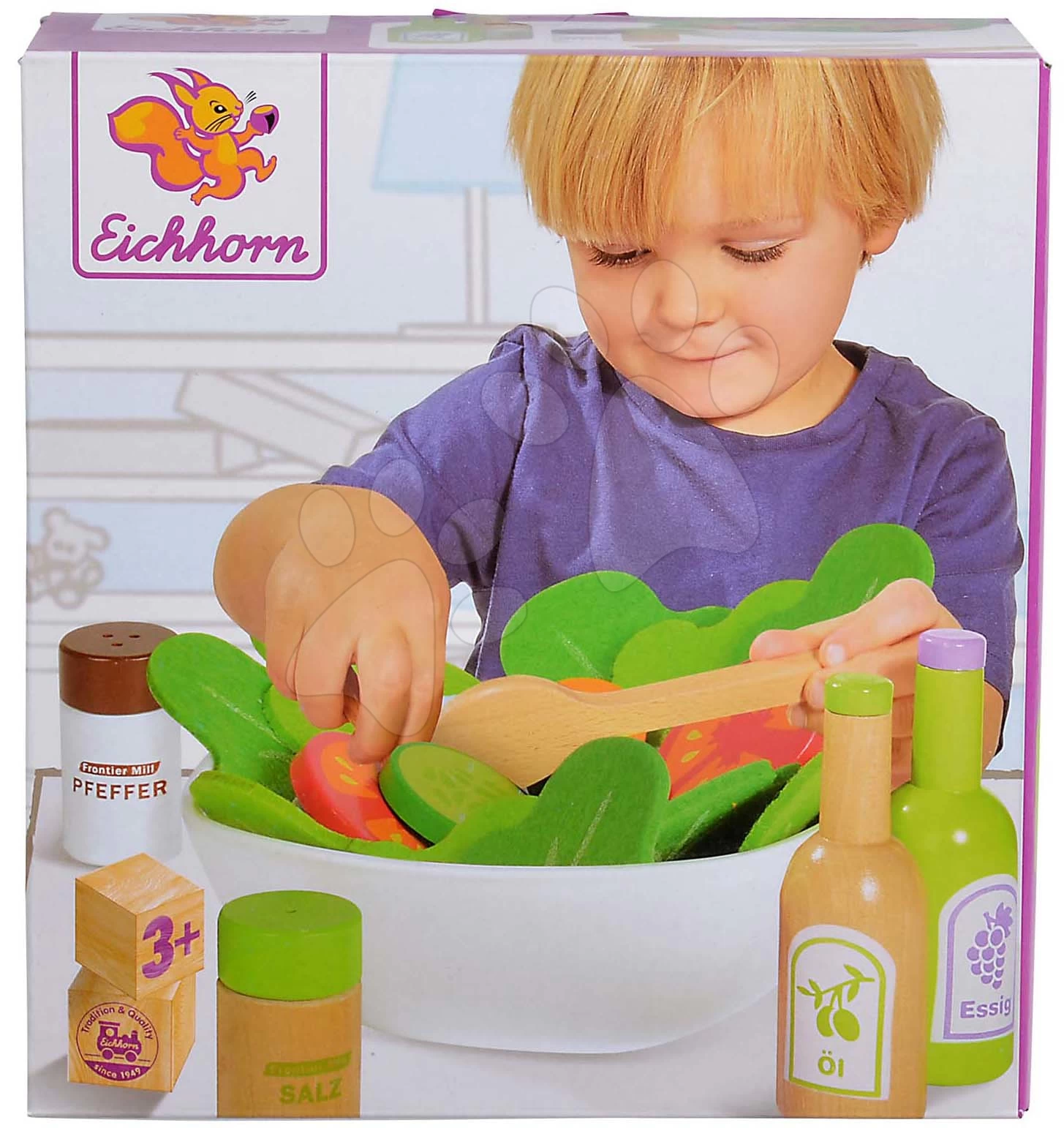 Holzsalat In Einer Salat Schale Eichhorn 28 Teile Mit Küchenzubehör – Bild 5