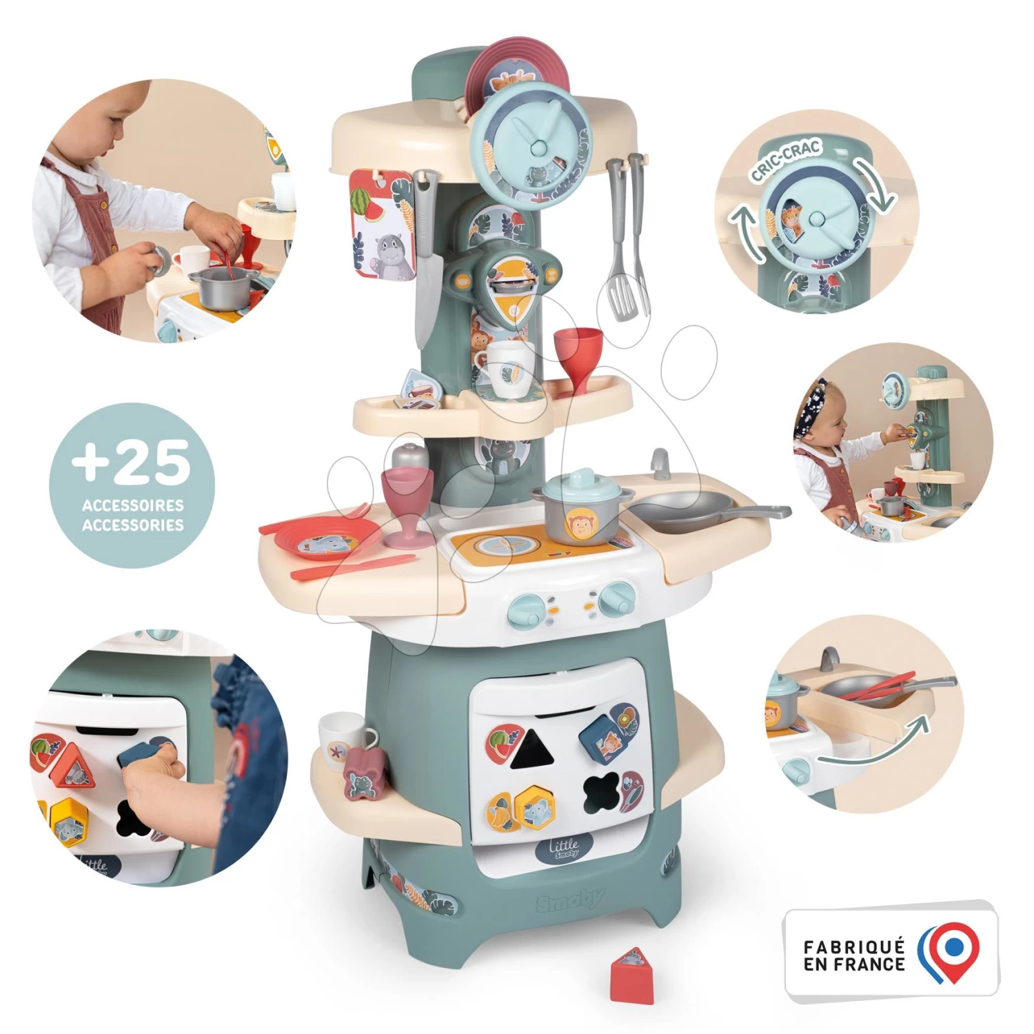 Didaktische Spielküche Für Die Kleinsten Cooky Kitchen Little Smoby Mit Würfeln Und Geschirr Für Die Spielküche Ab 18 Monaten SM140305 – Bild 9