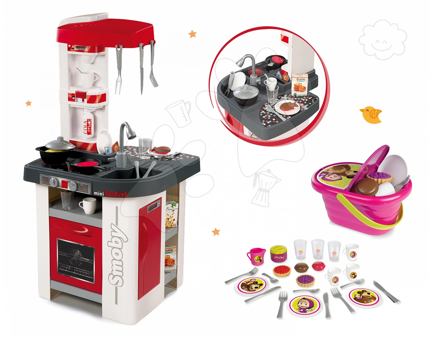 Küchenset Tefal Studio Smoby Mit Sounds Und Picknickkorb Mascha Und Der Bär – Bild 20