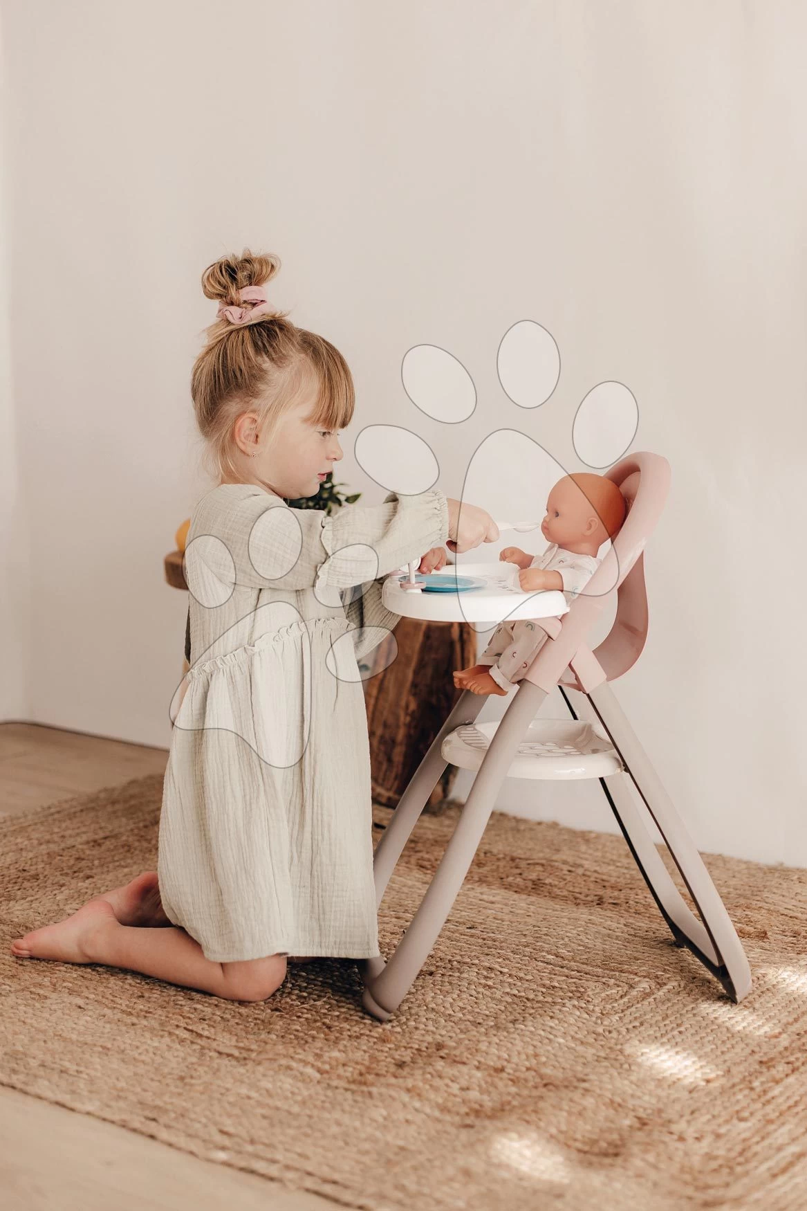 Set Elektronische Küche Mit Waschmaschine Und Bügelbrett Tefal Cleaning Kitchen 360° Smoby Und Ein Esszimmerstuhl Mit Wiege, Schlafsack Und 32 Cm Großer Puppe SM311050-1 – Bild 18