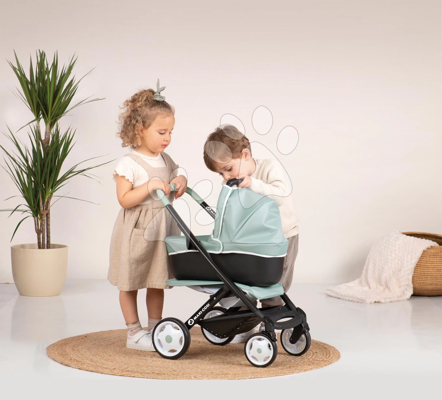 Set Elektronische Küche Mit Waschmaschine Und Bügelbrett Tefal Cleaning Kitchen 360° Smoby Und Ein Kinderwagen Dreifachkombination Maxi Cosi Mit Einem Stuhl, Einem Autositz Und Einer Schaukel SM311050-6 – Bild 11