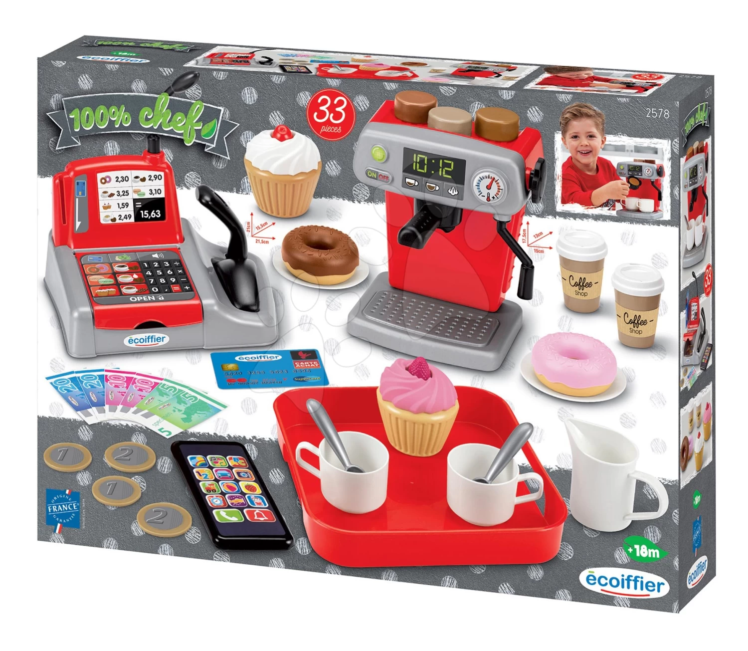 Set Küche Mit Technischer Ausstattung Tech Edition Smoby Elektronisches Und Kleines Café Mit Espressomaschine Und Desserts – Bild 15