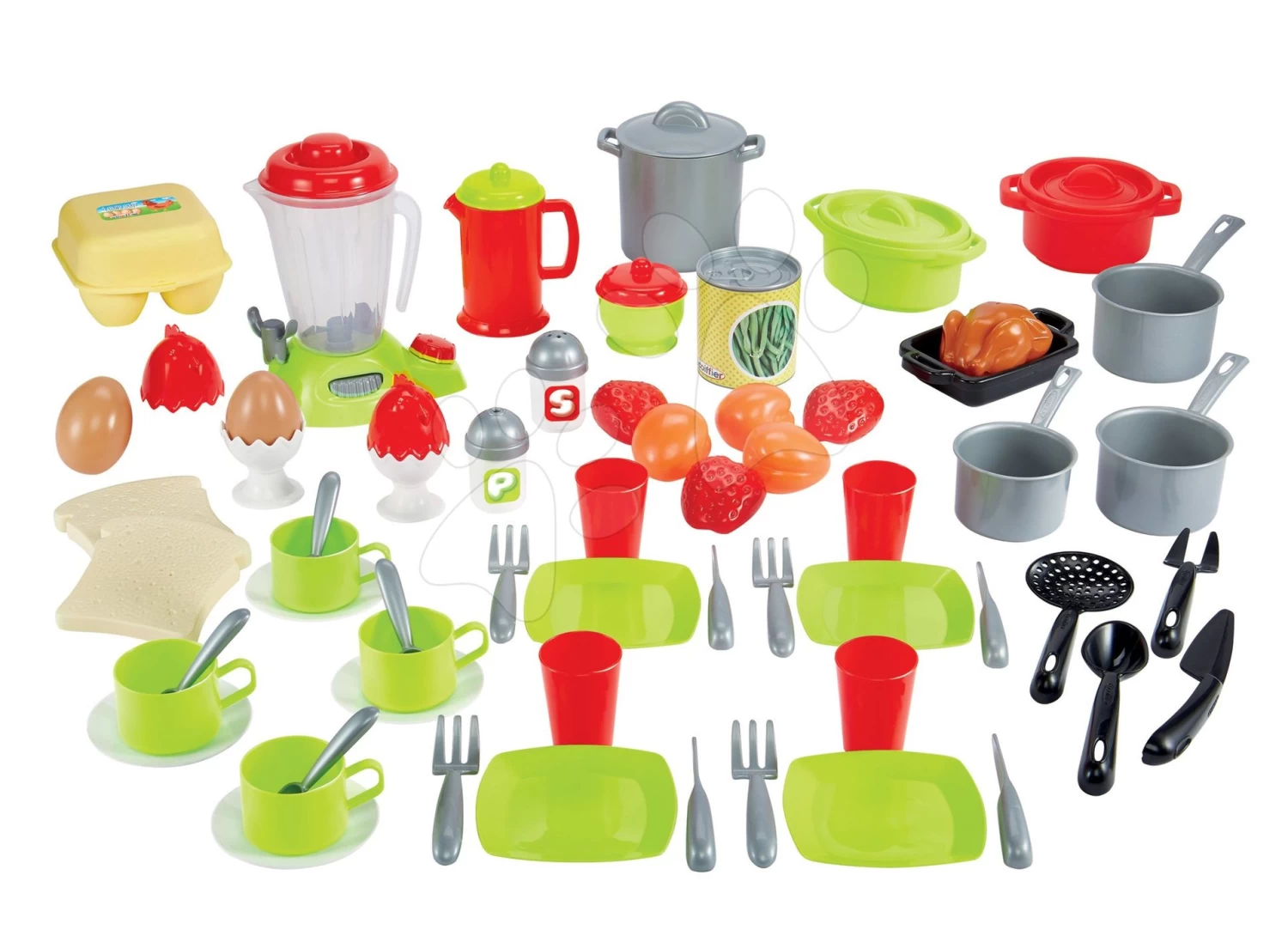 ECOIFFIER Geschirr Mit Einem Mixer In Einer 100% Chef Écoiffier Box 70 Zubehörteile Mit Lebensmitteln Ab 18 Monaten – Bild 2