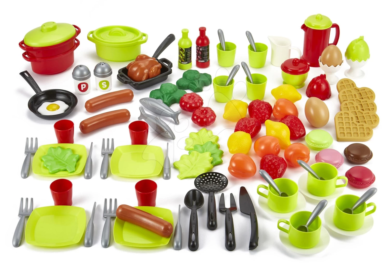 Küchenset Elektronisch Tefal Studio 360° XL Bubble Smoby Und Ein 100-teiliges Set Obst, Gemüse Und Lebensmittel Mit Geschirr – Bild 4