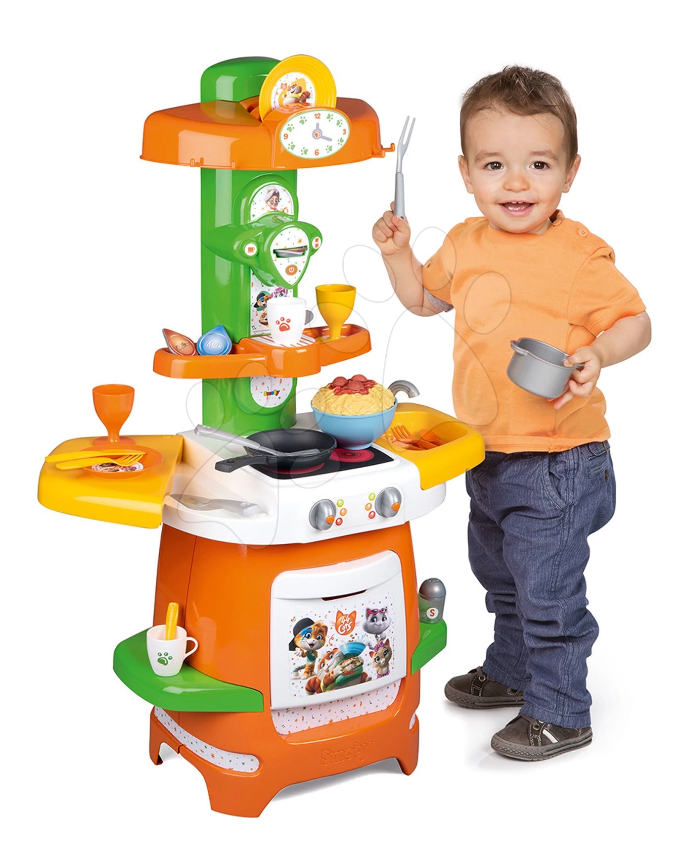 Küche 44 Cats Cooky Smoby Mit Aufklappbaren Flügeln Und 24 Zubehörteilen Ab 18 Monaten – Bild 2