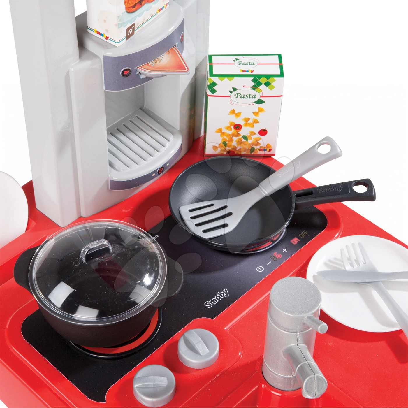 Küchenset Guten Appetit Smoby Mit Sounds Und Kaffeemaschine Und Lebensmitteln Im Netz Bubble Cook – Bild 3