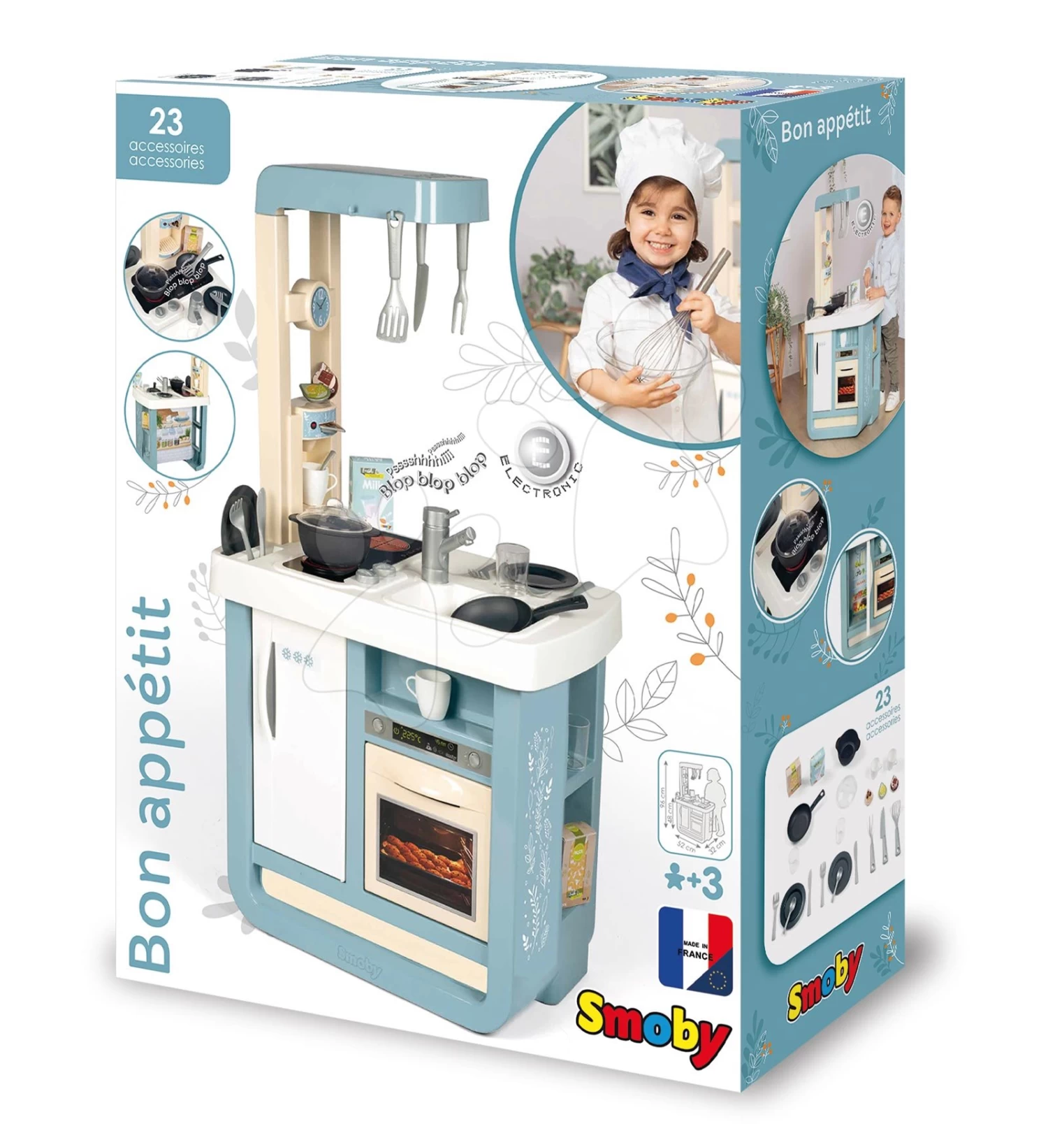 Spielküche Mit Sound Bon Appetit Kitchen Grey Smoby Mit Backofen Und Kühlschrank Mit 23 Zubehörteilen – Bild 13