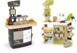 Set Restaurant Mit Spielküche Food Corner Smoby Doppelseitig Mit Dem Obst-Gemüse-Bio-Fresh Market