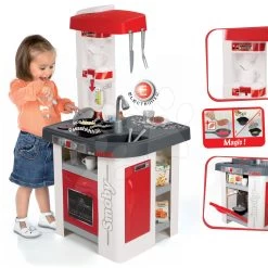 Elektronisches Küchenset Mit Tefal Studio Smoby Soda Rot-weiß Und Roter KidChair Stuhl