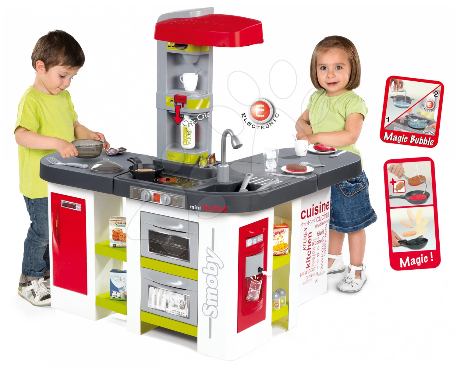 Set Küche Tefal Studio XXL Smoby Mit Magischem Sprudeln, Esszimmerstuhl Und Puppe32 Cm Baby Nurse Goldene Edition