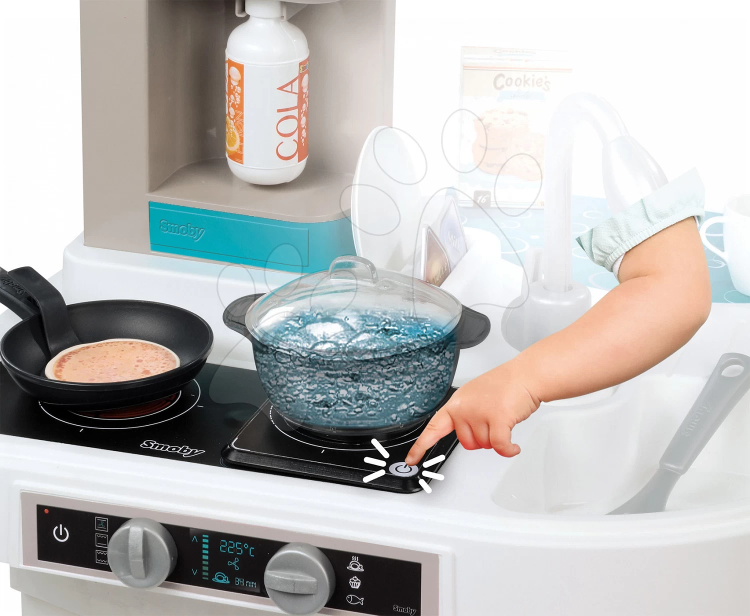 Küchenset Tefal Studio Bubble Smoby Türkis Elektronisch Mit Magischem Sprudeln Und Waffeleisen Mit Mixer, Kaffeemaschine Und Waffeln