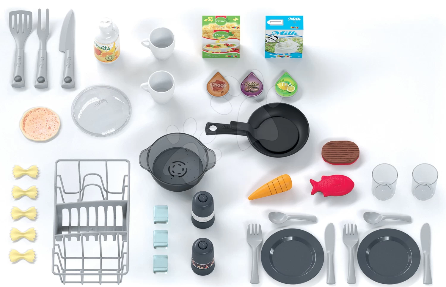 Küchenset Elektronisch Tefal Studio 360° XXL Bubble Smoby Karotte Und Servierwagen Prinzessinnen XL Tea Trolley – Bild 7