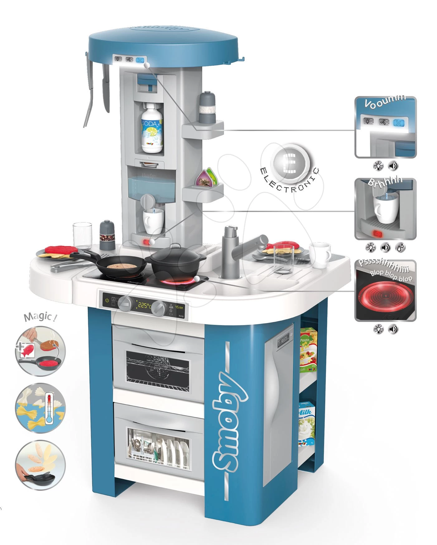 Set Küche Mit Technischer Ausstattung Tech Edition Smoby Elektronisch Mit Einem Café Mit Einer Funktionsfähigen Kasse Und Einer Einkaufstasche – Bild 2