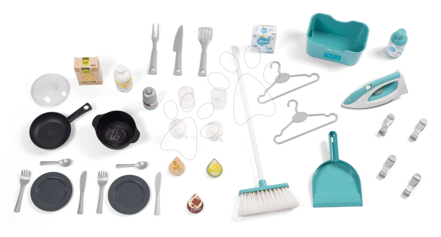 Set Elektronische Küche Mit Waschmaschine Und Bügelbrett Tefal Cleaning Kitchen 360° Smoby Und Eine Schreib- Und Zeichenbank Mit Magnetischen Buchstaben Und Zahlen SM311050-31 – Bild 7