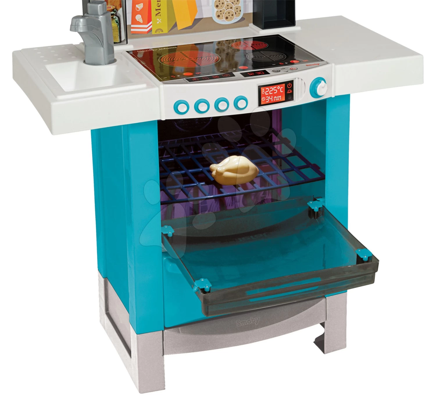 Küche Cook´tronic Bubble Smoby Elektronisch Mit Magischem Sprudeln, Licht Und Sounds Und 21 Zubehörteilen Türkis – Bild 2