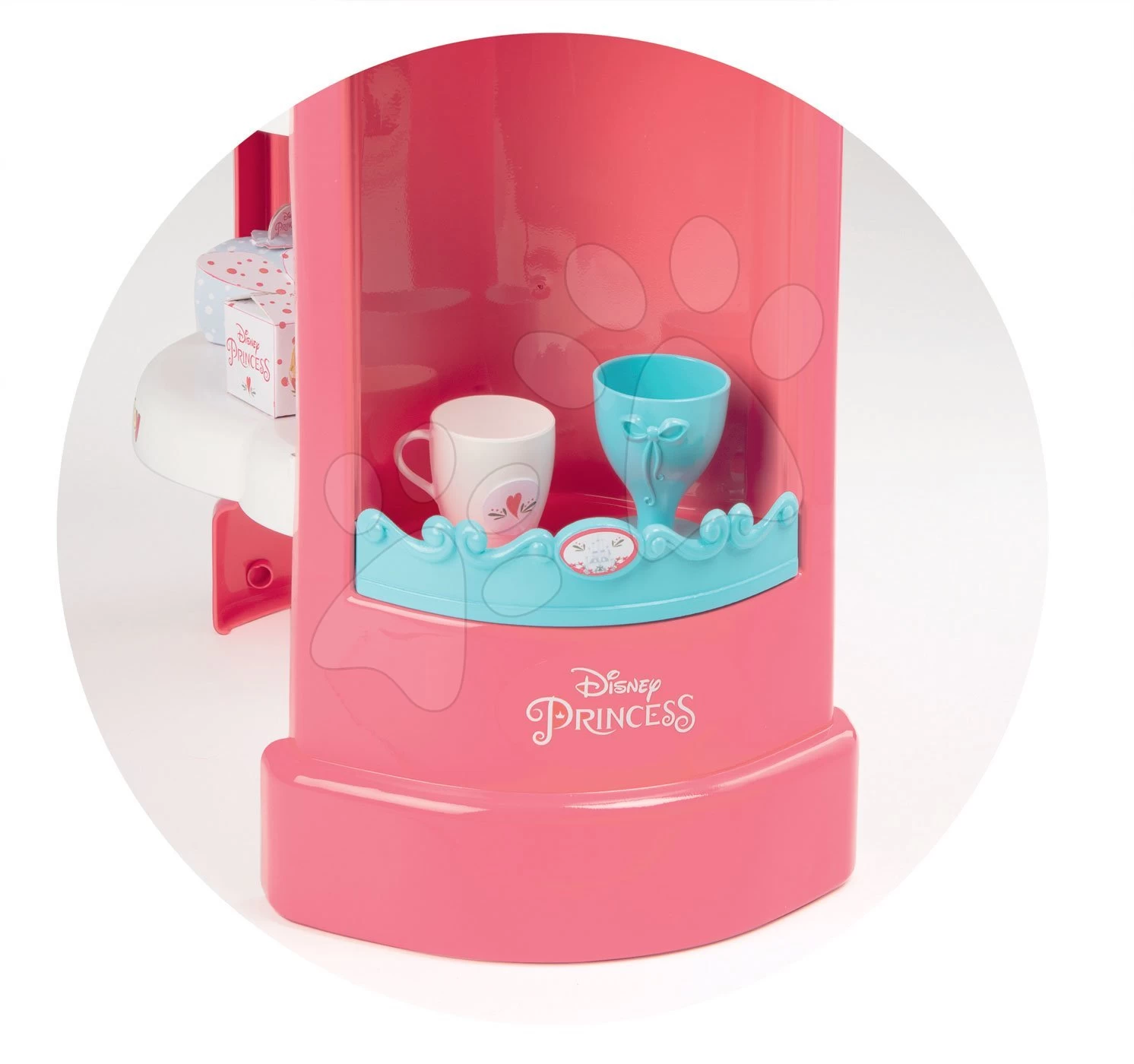 Küchenset Prinzessin Smoby Mit Türmchen Und 19 Zubehörteilen Doppelseitig Und Tiefer Puppenwagen Für 42 Cm Große Puppen – Bild 3