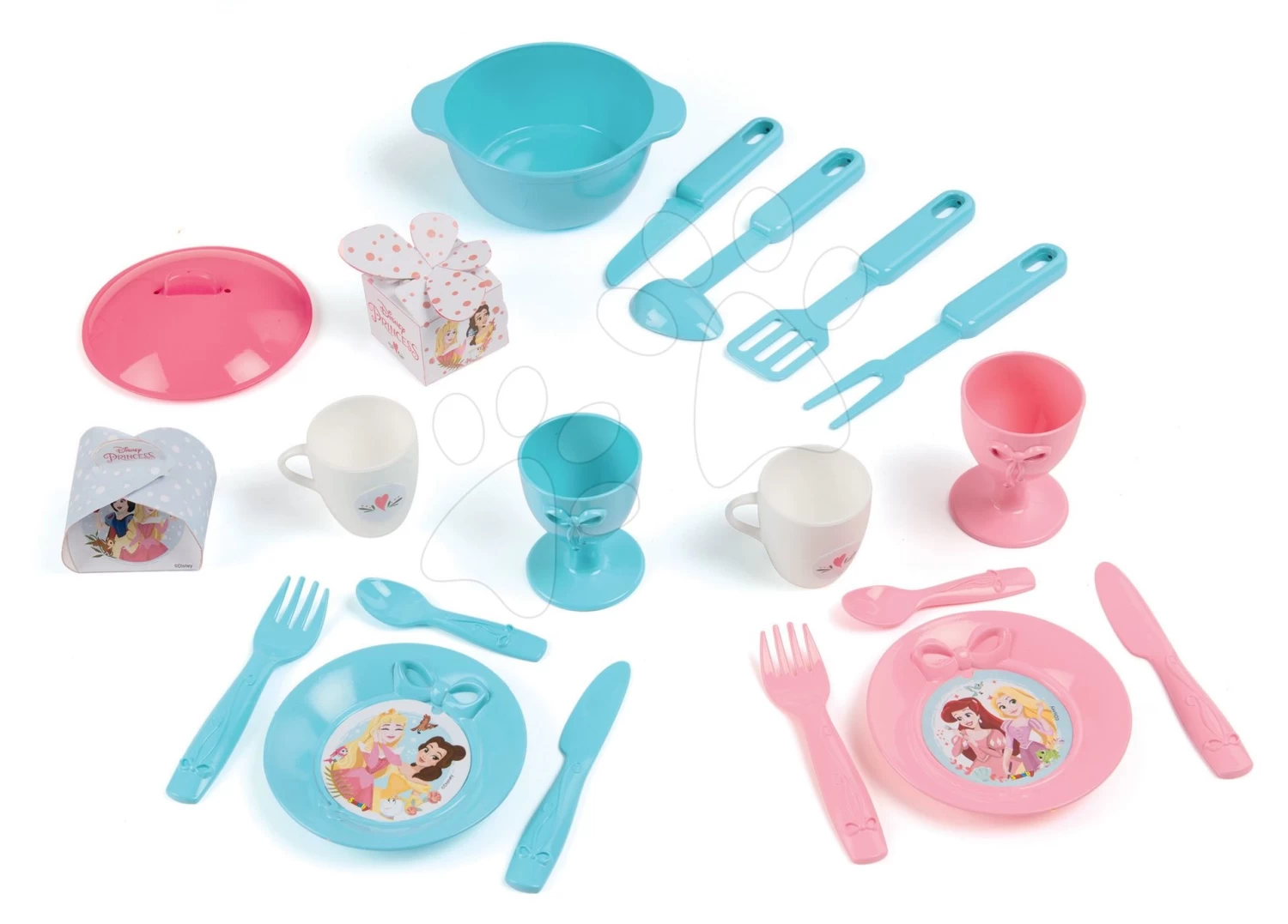 Küchenset Prinzessin Smoby Mit Türmchen Und 19 Zubehörteilen Doppelseitig Und Tiefer Puppenwagen Für 42 Cm Große Puppen – Bild 4