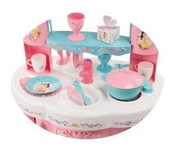 Küchenset Prinzessin Smoby Mit Türmchen Und 19 Zubehörteilen Doppelseitig Und Kosmetiktisch Mit Stuhl Und Kosmetiktasche