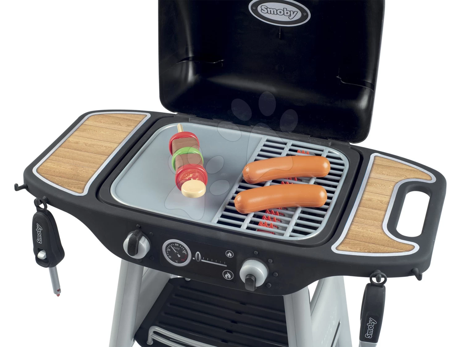 Grill Barbecue Smoby Mit Mechanischen Funktionen Und Sound Und 18 Zubehörteilen 73 Cm Hoch – Bild 6