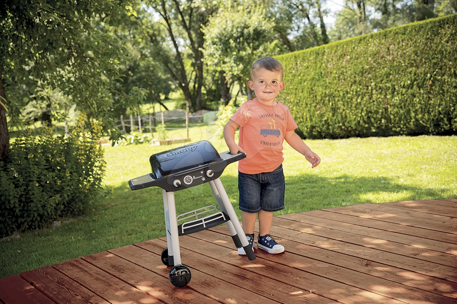Grill Barbecue Smoby Mit Mechanischen Funktionen Und Sound Und 18 Zubehörteilen 73 Cm Hoch – Bild 11