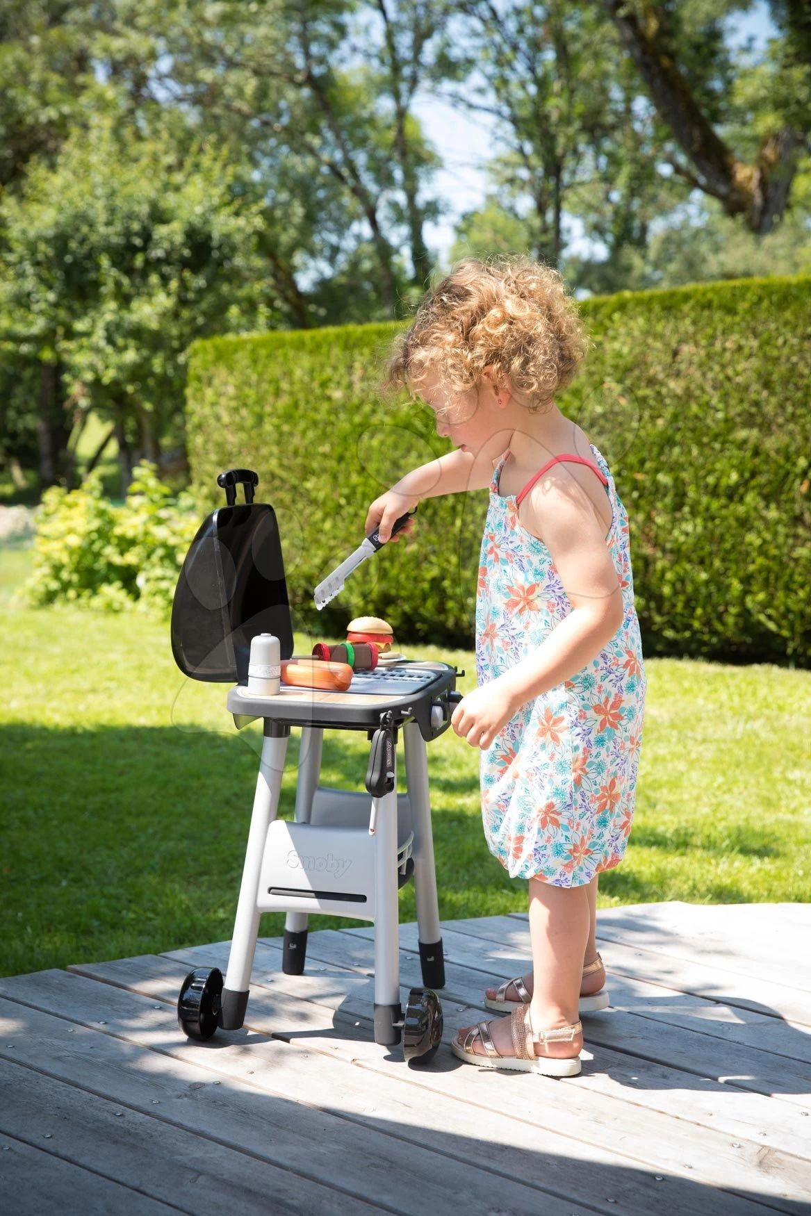 Grill Barbecue Smoby Mit Mechanischen Funktionen Und Sound Und 18 Zubehörteilen 73 Cm Hoch – Bild 12
