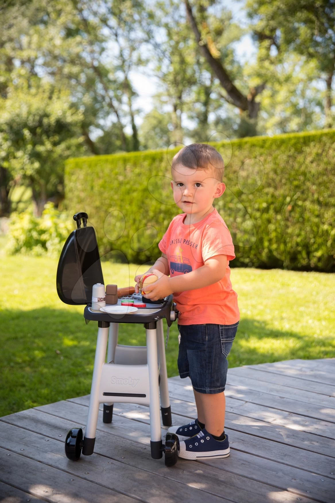 Grill Barbecue Smoby Mit Mechanischen Funktionen Und Sound Und 18 Zubehörteilen 73 Cm Hoch – Bild 17