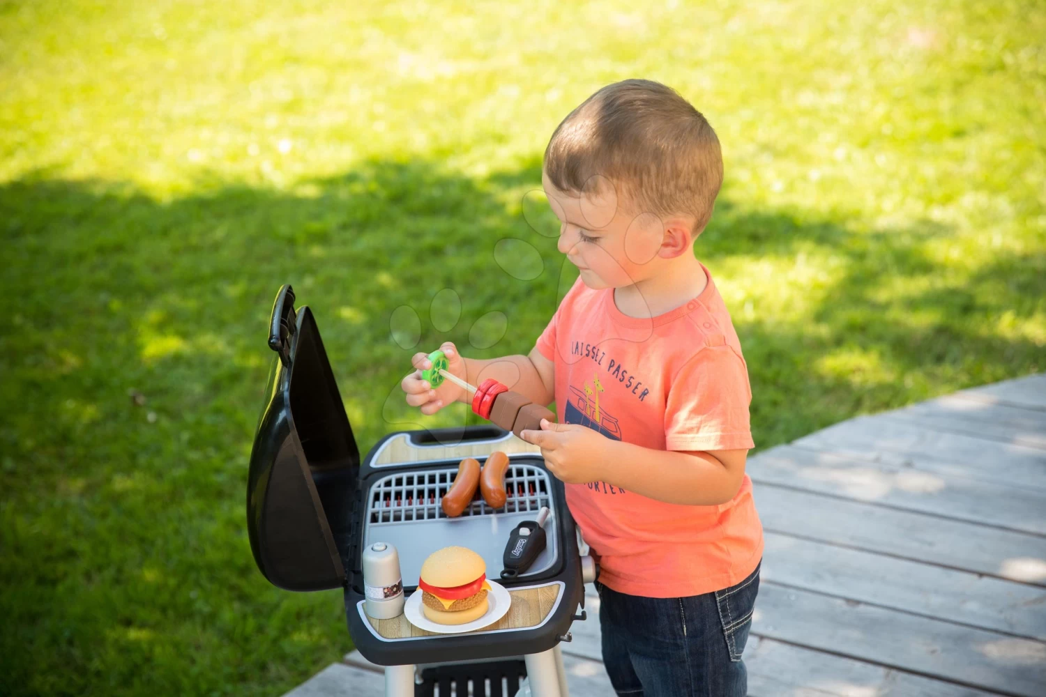Grill Barbecue Smoby Mit Mechanischen Funktionen Und Sound Und 18 Zubehörteilen 73 Cm Hoch – Bild 19