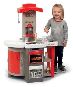 Elektronische Klappküche Tefal Opencook Smoby Rot Mit Kaffeemaschine Und Kühlschrank Und 22 Zubehörteilen