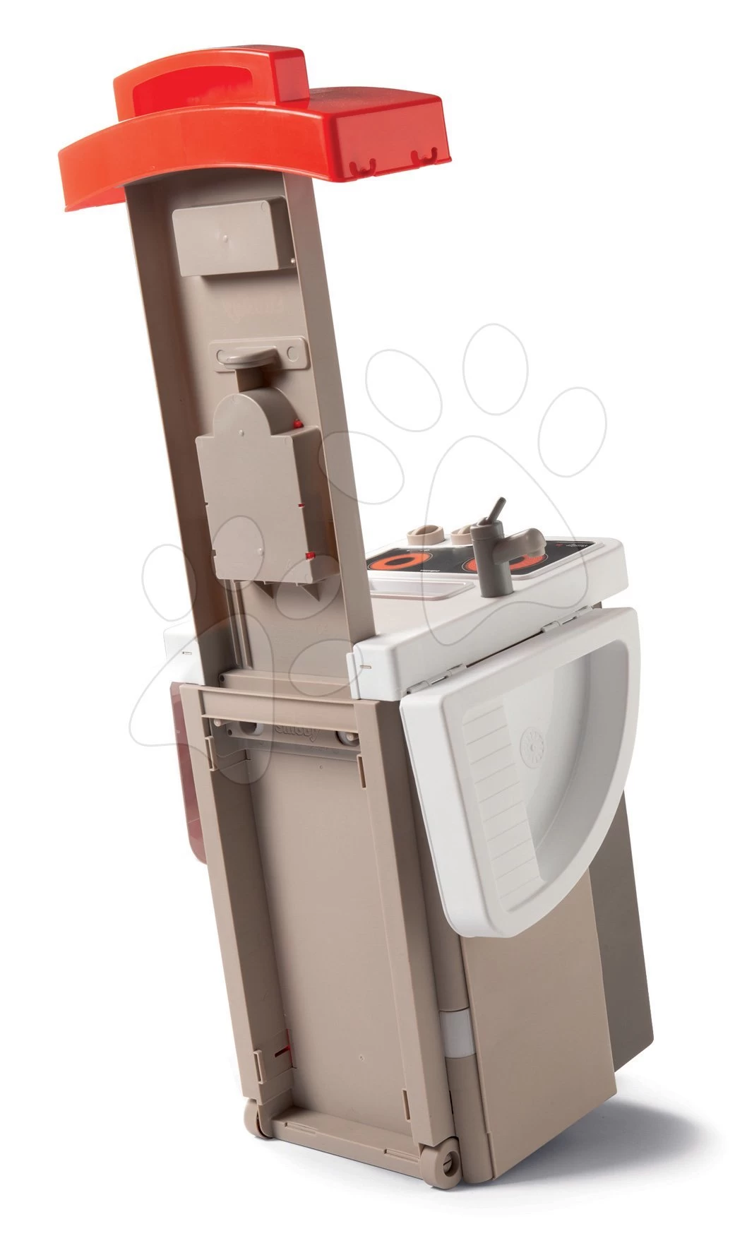 Set Klappküche Tefal Opencook Smoby Rot Mit Kaffeemaschine Und Kühlschrank Und Mit Stuhl Und Hocker – Bild 17