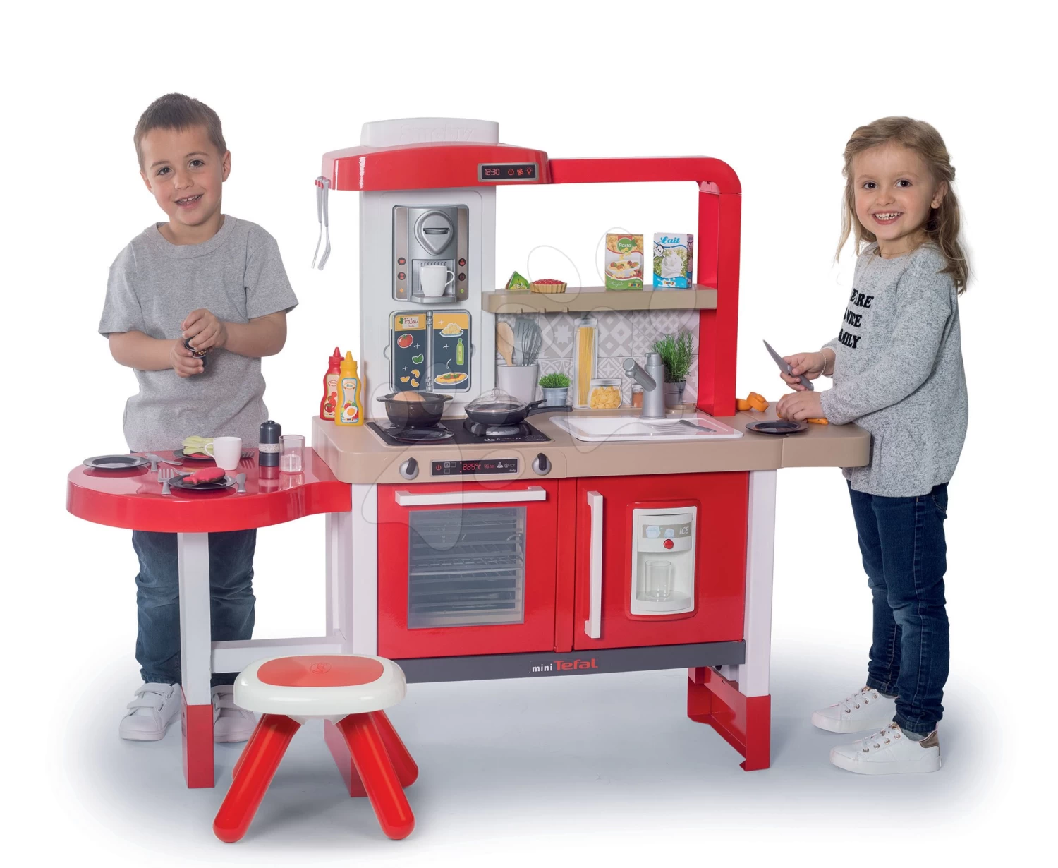 Set Küche Wachsend Mit Fließendem Wasser Tefal Evolutive Grand Chef Smoby Und Eine Pizzeria Mit Kasse Und Waffeleisen – Bild 5