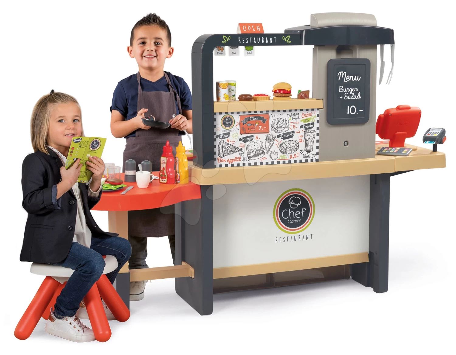 Set Restaurant Mit Elektronischer Küche Chef Corner Restaurant Smoby Und Puppenwagen Tief Und Sportlich DeLuxe Maxi Cosi&Quinny Grey – Bild 9