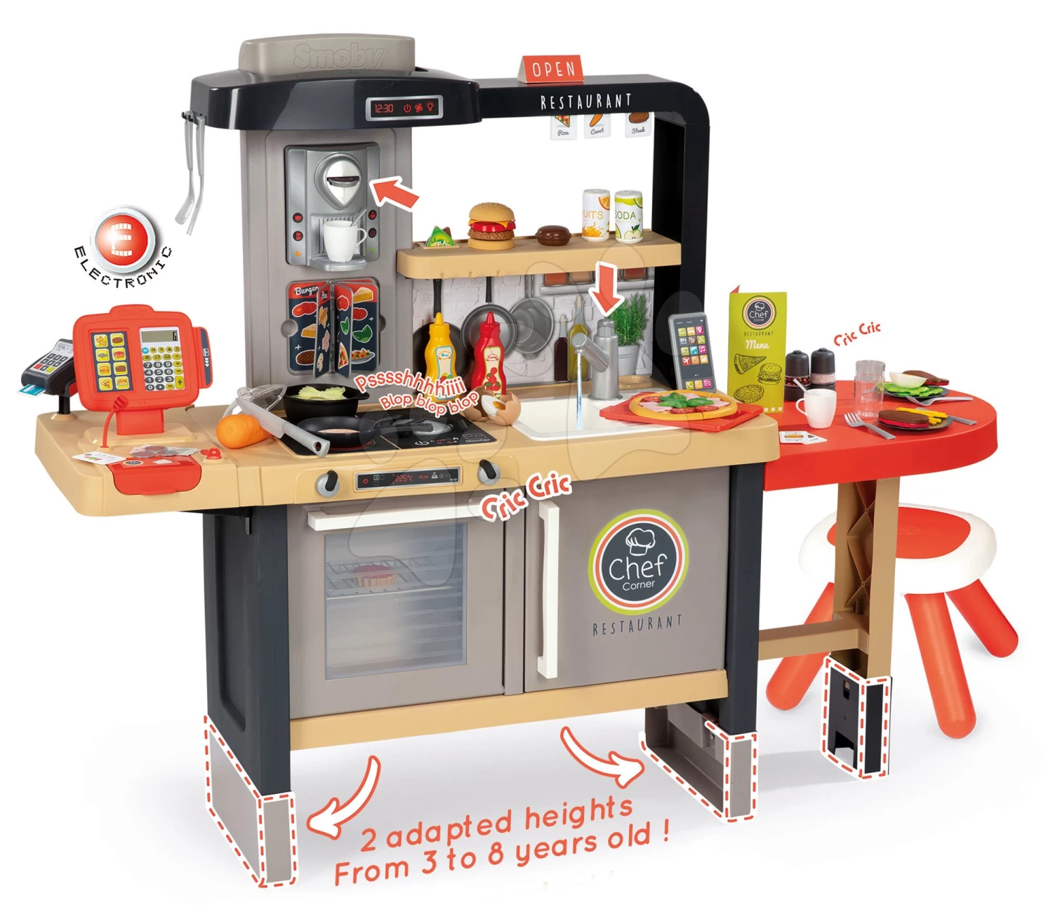 Set Restaurant Mit Elektronischer Küche Chef Corner Restaurant Smoby Und Puppenwagen Tief Und Sportlich DeLuxe Maxi Cosi&Quinny Grey – Bild 14