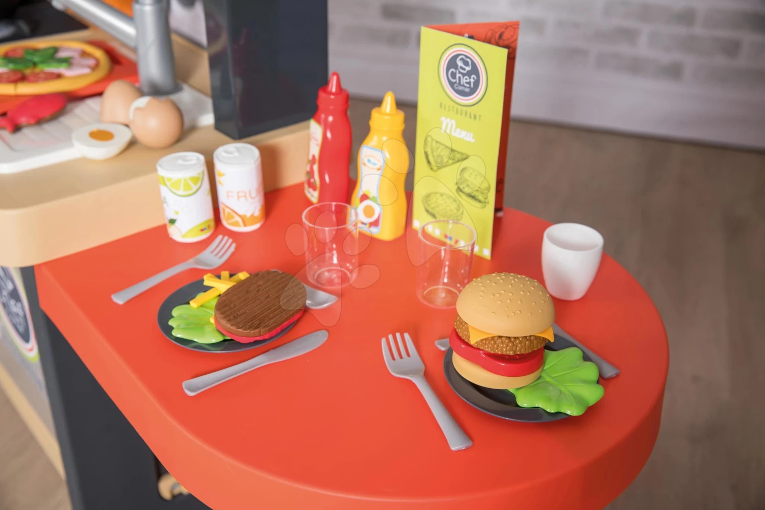 Restaurant Mit Elektronischer Küche Chef Corner Restaurant Smoby Und Lebensmittel Mit Geschirr 50 Teile – Bild 19