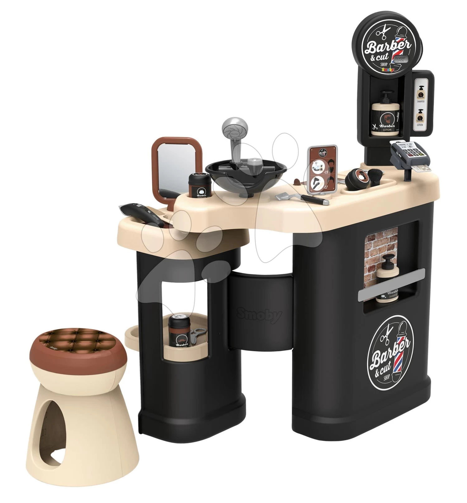 Set Elektronische Küche Mit Waschmaschine Und Bügelbrett Tefal Cleaning Kitchen 360° Smoby Und Der Dreiflügelige Friseurladen Barber Und Ein Elektronischer Haartrockner SM311050-25 – Bild 4