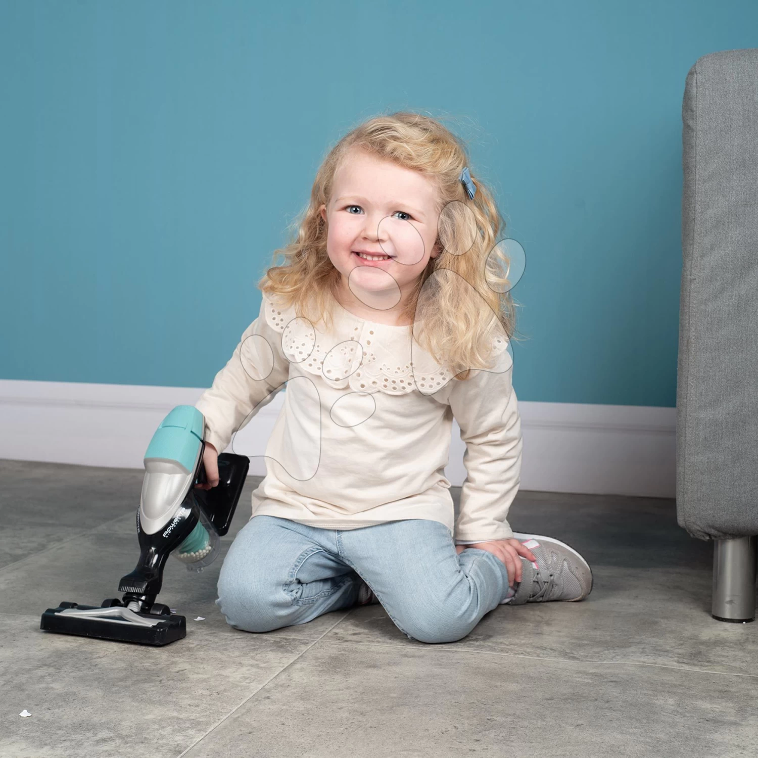 Set Elektronische Küche Mit Waschmaschine Und Bügelbrett Tefal Cleaning Kitchen 360° Smoby Und Ein Elektronischer Kosmetiktisch Und Ein Staubsauger Mit Sound SM311050-26 – Bild 9