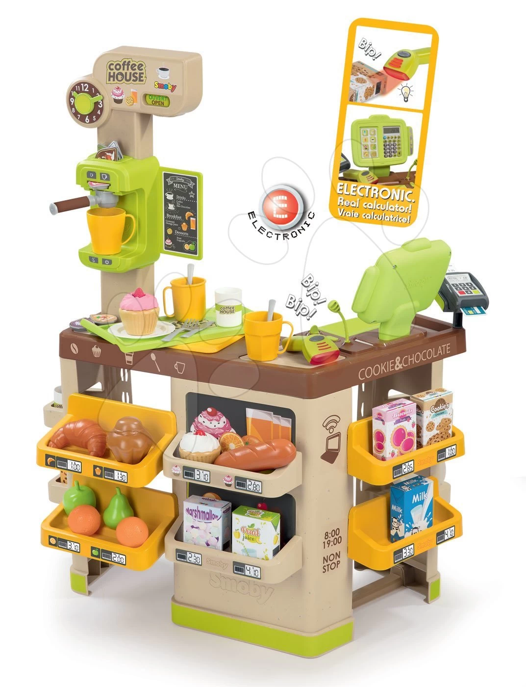 Set Küche Mit Technischer Ausstattung Tech Edition Smoby Elektronisch Mit Einem Café Mit Einer Funktionsfähigen Kasse Und Einer Einkaufstasche – Bild 6