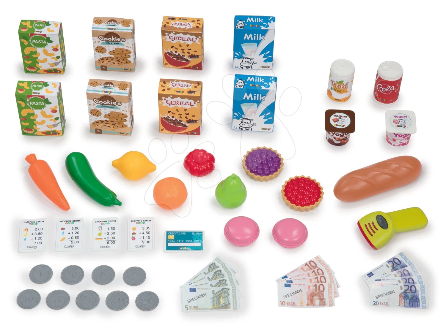 Set Elektronische Küche Mit Waschmaschine Und Bügelbrett Tefal Cleaning Kitchen 360° Smoby Und Ein Geschäft Mit Elektronischer Registrierkasse Und Lebensmittel Mit Geschirr SM311050-15 – Bild 5