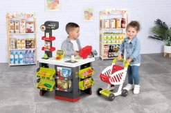 Set Spielküche Mit Sounds Cherry Kitchen Green Smoby Mit Elektronischem Supermarkt Und Einkaufswagen