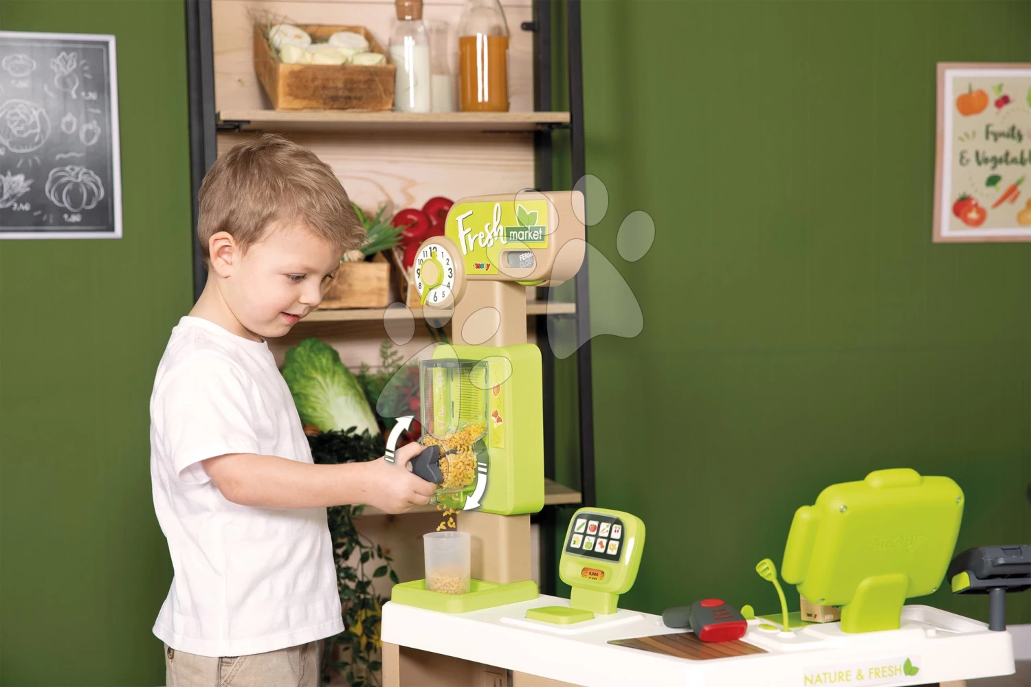 Set Elektronische Küche Mit Waschmaschine Und Bügelbrett Tefal Cleaning Kitchen 360° Smoby Und Laden Bio Fresh Market Mit Einem Veterinärkoffer SM311050-18 – Bild 11