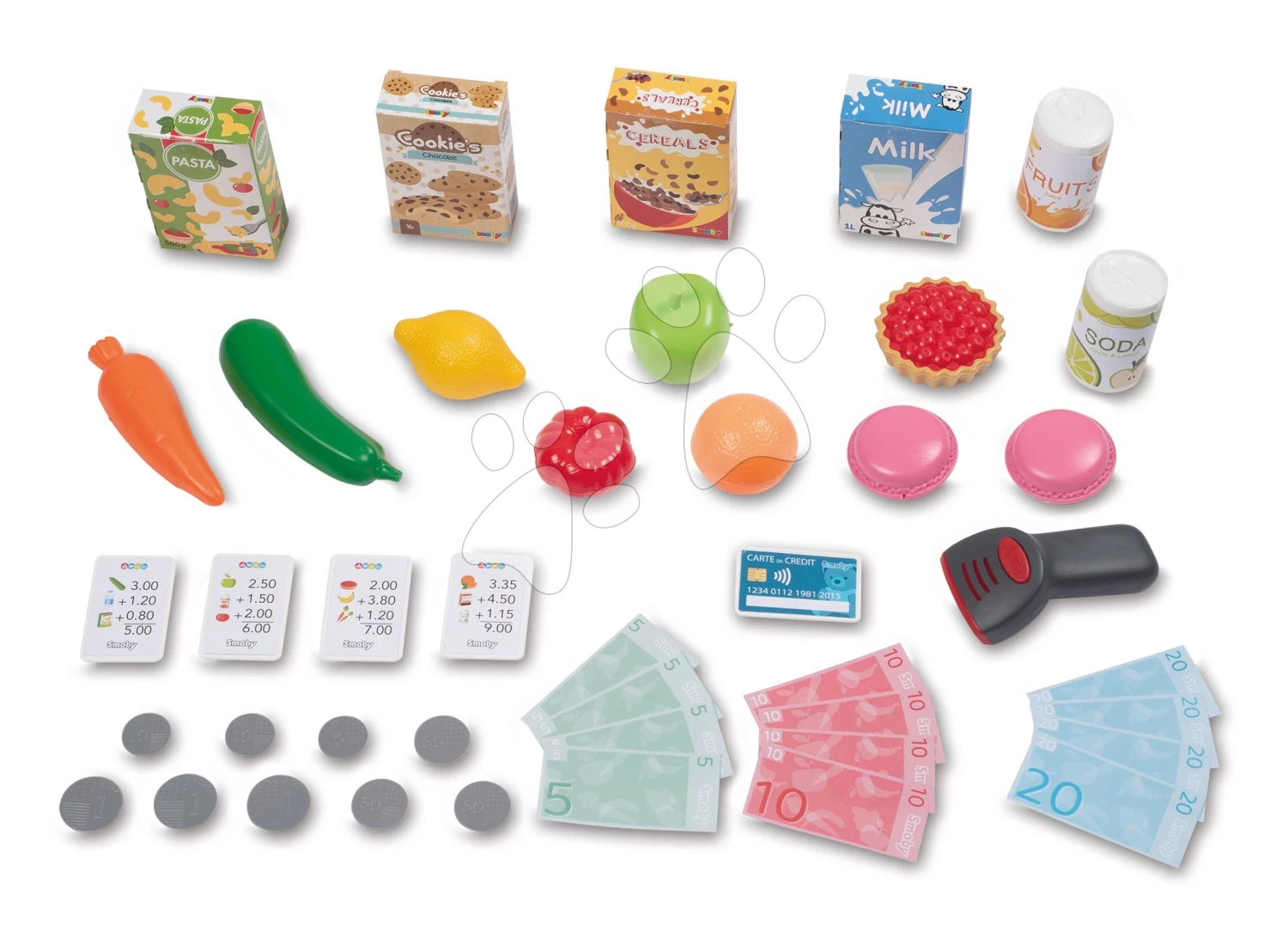 Set Elektronische Küche Mit Waschmaschine Und Bügelbrett Tefal Cleaning Kitchen 360° Smoby Und Ein Elektronisches Geschäft Mit Einem Einkaufswagen Und Lebensmitteln SM311050-17 – Bild 5