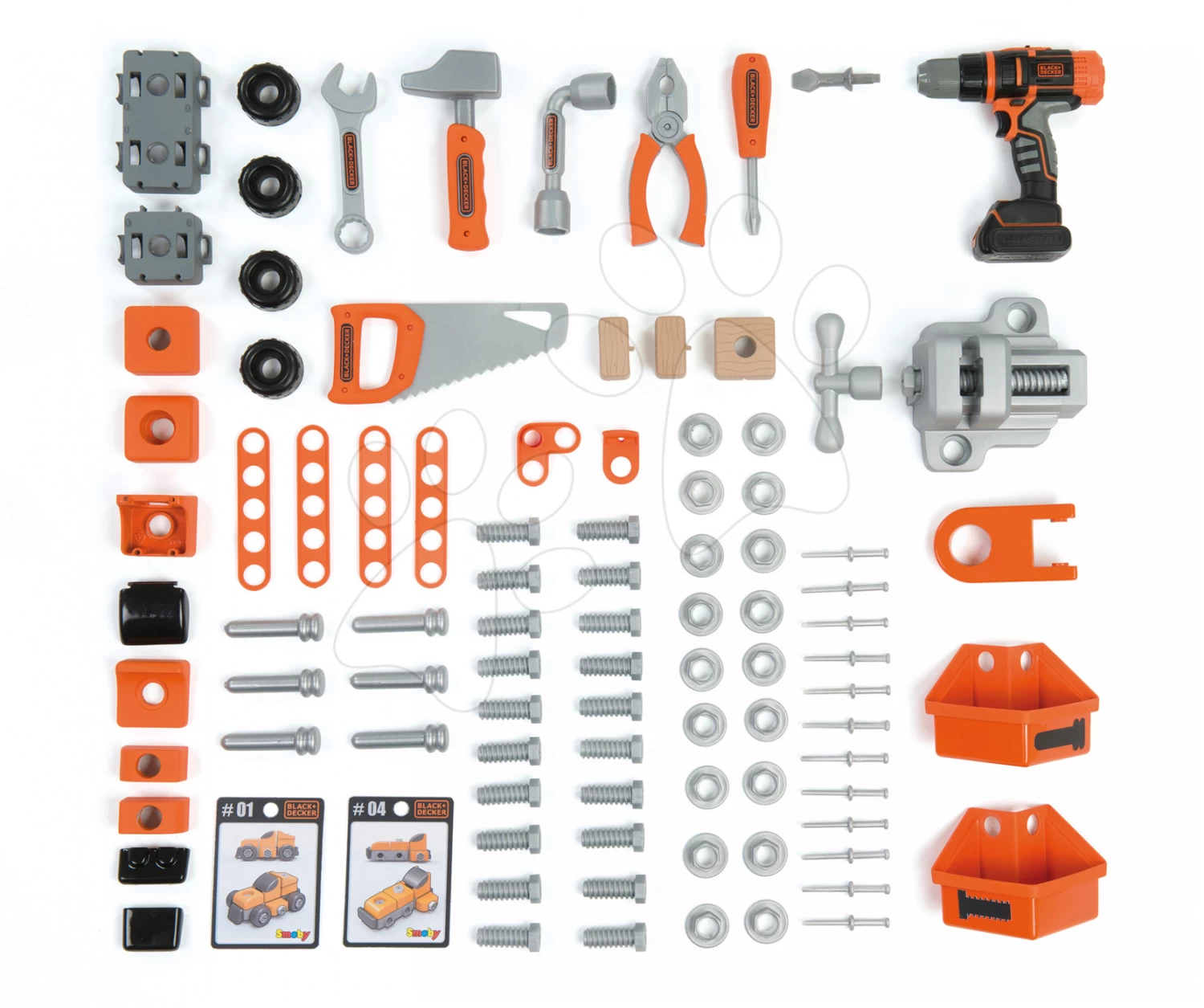Set Elektronische Küche Mit Waschmaschine Und Bügelbrett Tefal Cleaning Kitchen 360° Smoby Und Eine Elektrowerkstatt Mit Spielzeugauto Und Kettensäge Mit Sound SM311050-23 – Bild 5