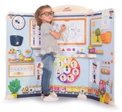 Set Elektronische Küche Mit Waschmaschine Und Bügelbrett Tefal Cleaning Kitchen 360° Smoby Und Eine Schule Für Kindergartenkinder, Beidseitig SM311050-13