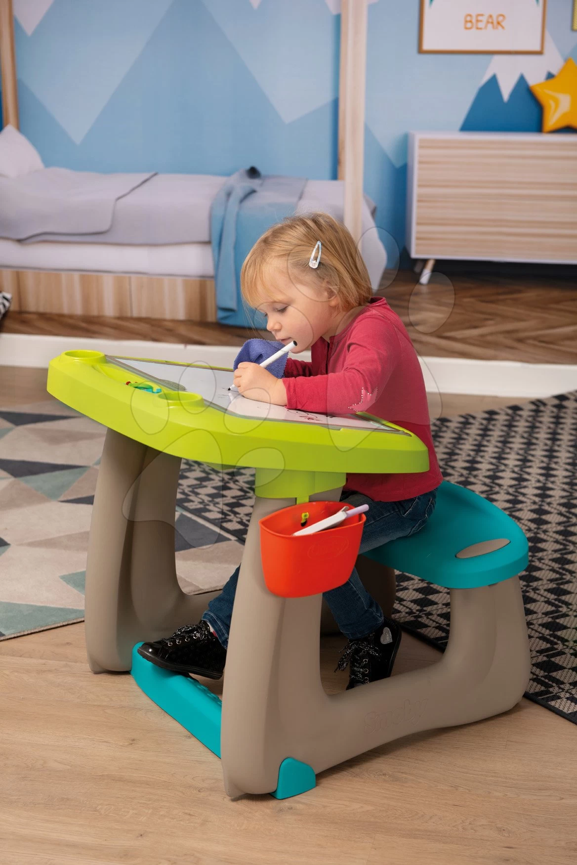 Set Elektronische Küche Mit Waschmaschine Und Bügelbrett Tefal Cleaning Kitchen 360° Smoby Und Eine Zeichenbank Mit Magnetischen Buchstaben Und Zahlen SM311050-29 – Bild 20