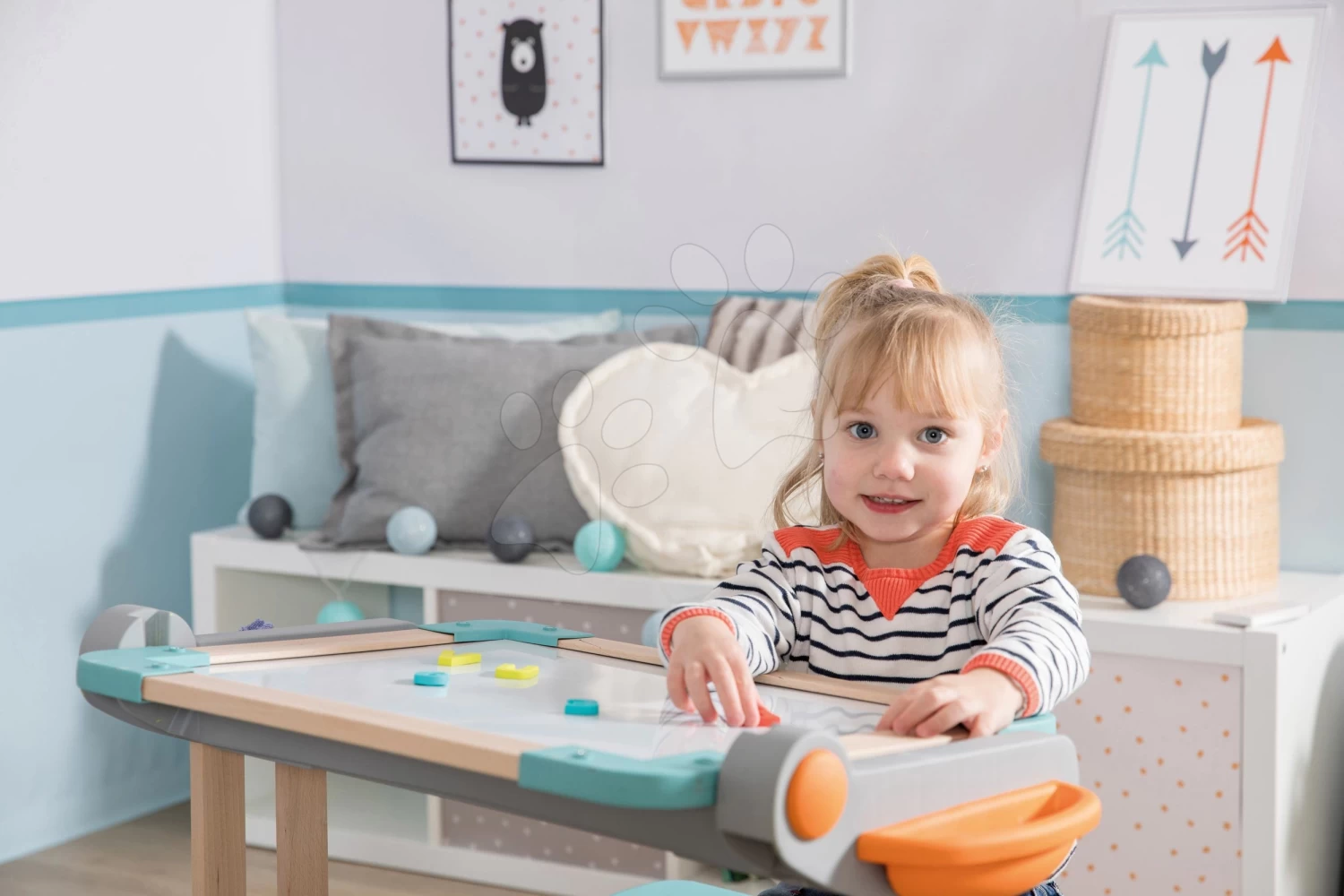Set Elektronische Küche Mit Waschmaschine Und Bügelbrett Tefal Cleaning Kitchen 360° Smoby Und Eine Schreib- Und Zeichenbank Mit Magnetischen Buchstaben Und Zahlen SM311050-31 – Bild 11